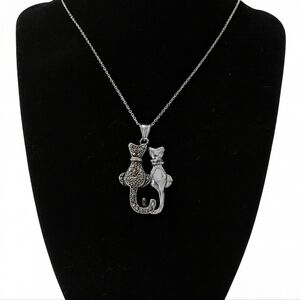 Cat Couple Pendant Necklace